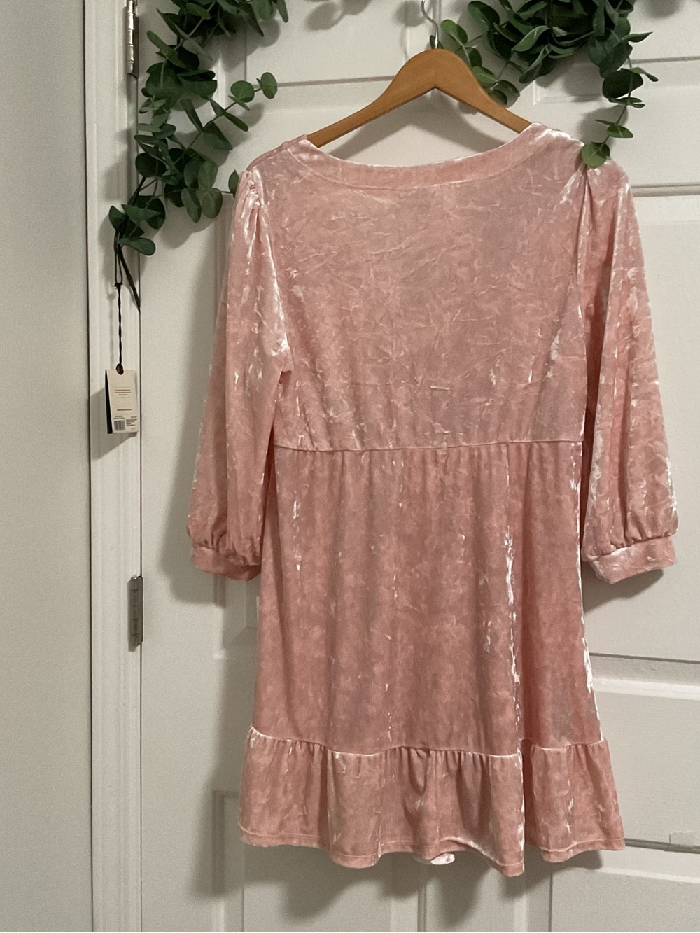 Motherhood Pink Crushed Velvet Maternity DRESS - Picture 4 of 6